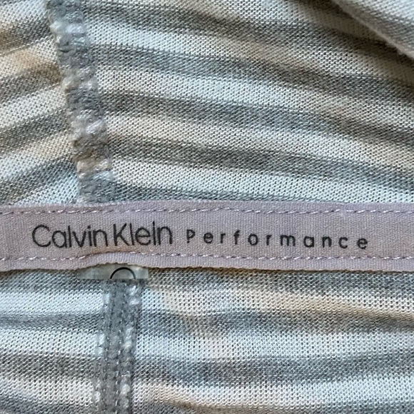 Calvin Klein Gray And White Striped Long Sleeve Turtle Neck - Picture 3 of 5